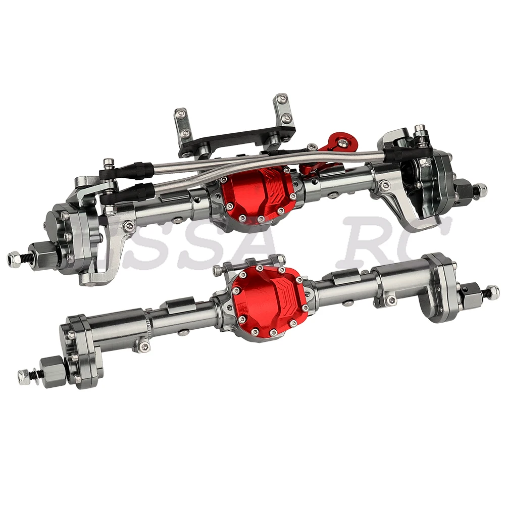 Aluminum Alloy Complete Front Rear Portal Axle for Axial SCX10 II AX90060 90046 90047 1/10 RC Crawler Truck Metal Upraded Parts 2