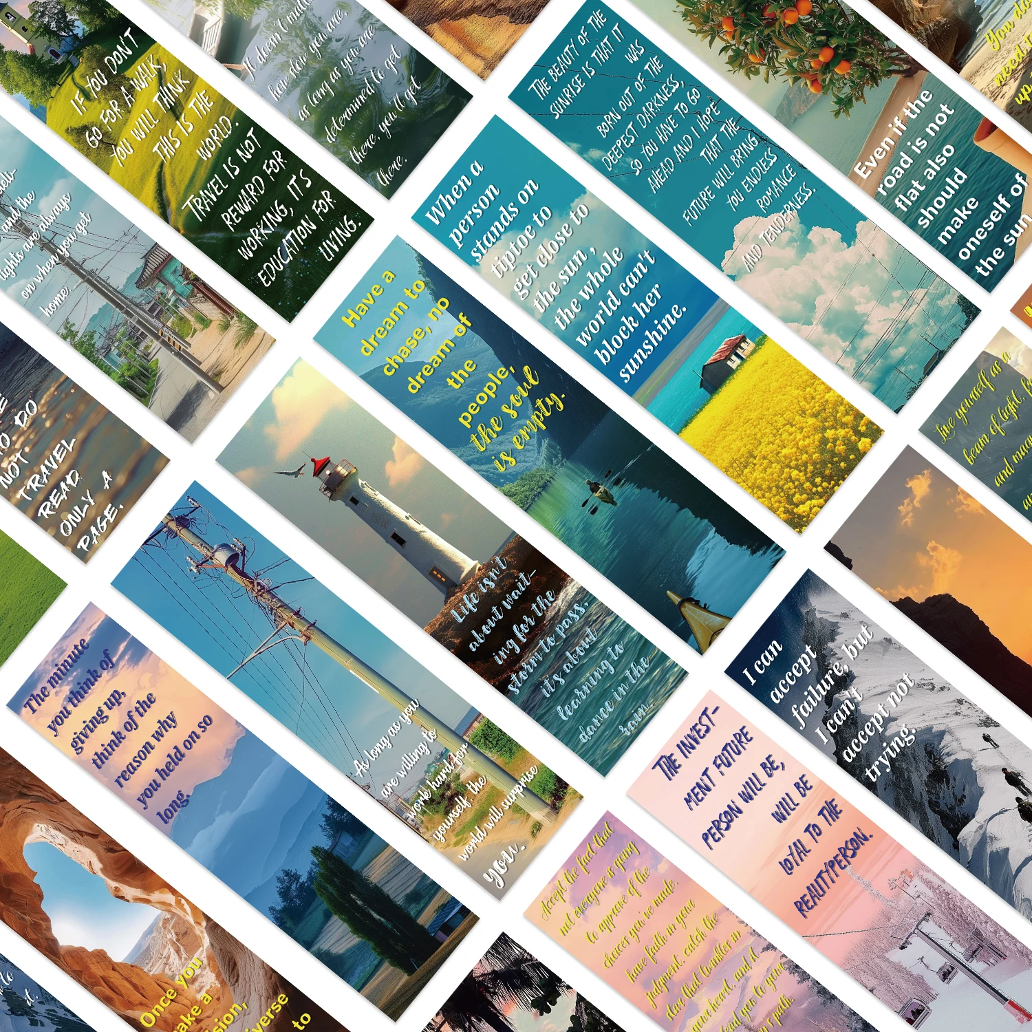 Set Di 30 Segnalibri Con Citazioni Ispiratrici - Stile Floreale, Per Appunti E Decorazione Libri - Foto 2