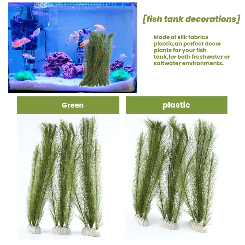 Aquarium Decorations Fish Tank Artificial Water Plants 5Pcs For All Fish And Pets