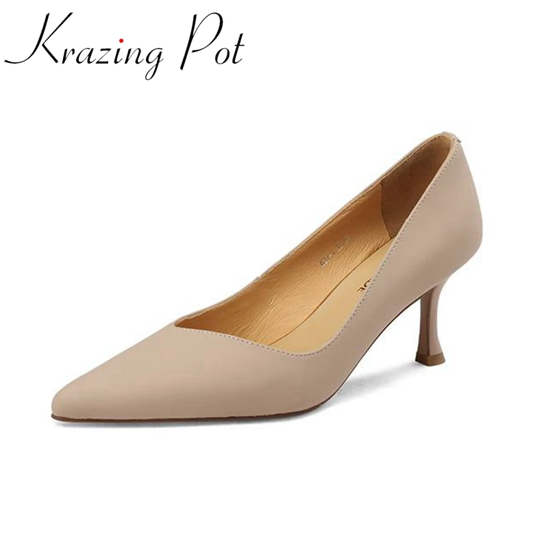 

Лоферы Krazing Pot на низком каблуке, бычья кожа, круглый носок, туфли-лодочки, простые, в западном стиле, классические, без застежки, большие размеры 43