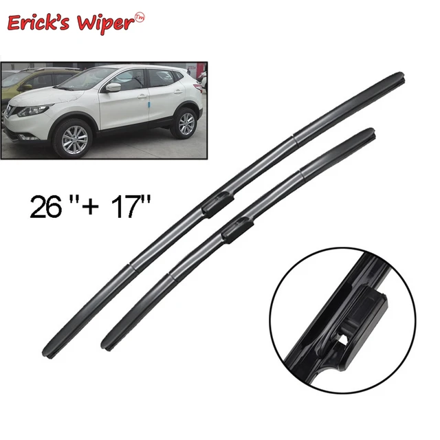 Erick's limpiaparabrisas LHD, escobillas de lluvia delanteras para Nissan  Qashqai J11 2013-2020, parabrisas, ventana limpia, 26 + 17 - AliExpress