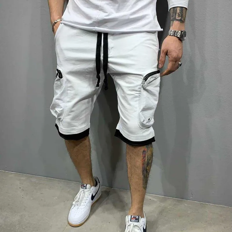 Summer Loose shorts men's jogging short pants Casual fitness streetwear men Multi-pocket sport casual hip cargo shorts