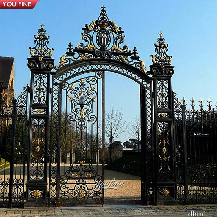 Luxury Outdoor Main Door Wrought Iron Gate And Fence For Sale