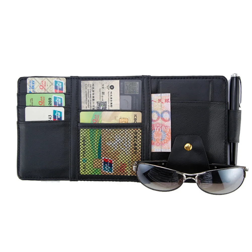Car Styling Visor Organizer Auto Sun Visor Storage Pouch Car Organizer Sunglasses Holder Card Ticket Pocket Pen Holder sun visor organizer