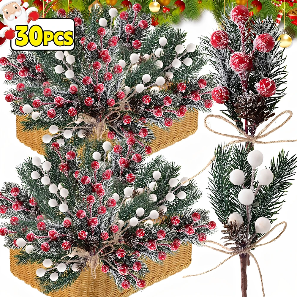 Artificial Christmas Berry Branches For Holiday Wreath Decor_voghion.com
