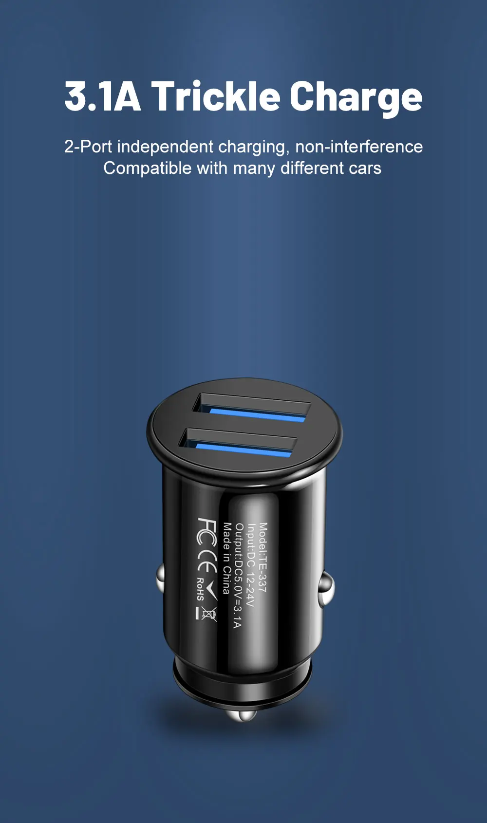 شاحن سيارة USB لهواتف iPhone ، sarma ، hواوي ، xi ، محول شواحن سيارات ، منفذ صغير 2 ، شحن سريع ، نوع C ، PD ، 3.1A