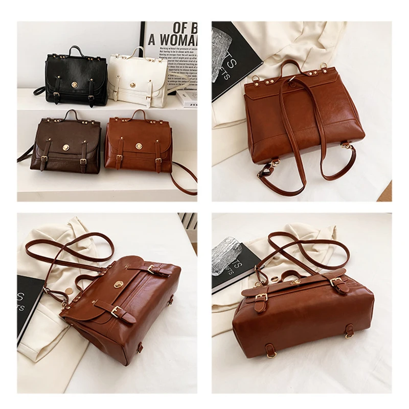 Business Style Women Backpacks Handbags Female OL Metal Lock Shoulder Bags Mochila Feminia Escolar 2