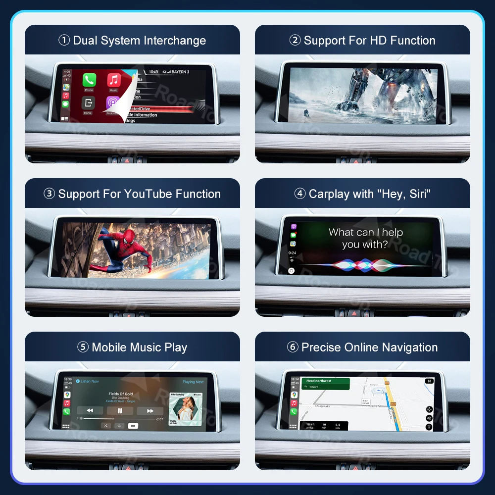 Road Top ワイヤレス CarPlay Android Auto BMW NBT EVO X5 F15 X6 F16