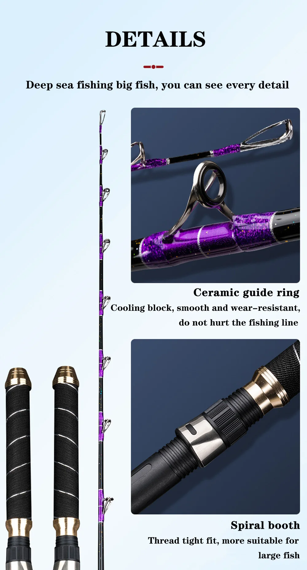 Mavllos Deep Sea Jigging Rod 1.65m Lure, 300 1000g Weight