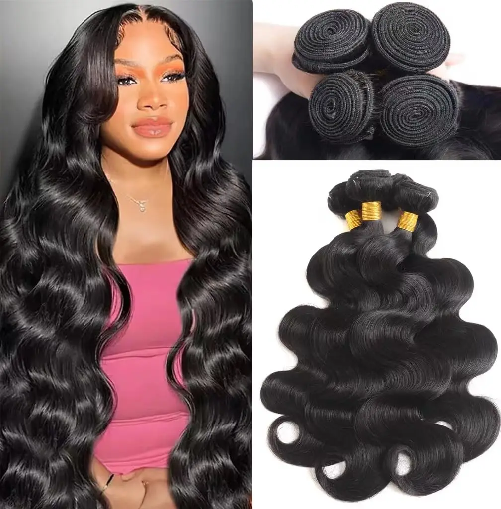 

Body Wave Bundles Human Hair Weave Bundles Brazilian Weave Extensions 1/3/4 PCS Remy Hair Body Wave Extensions 8-28 Inch 12A