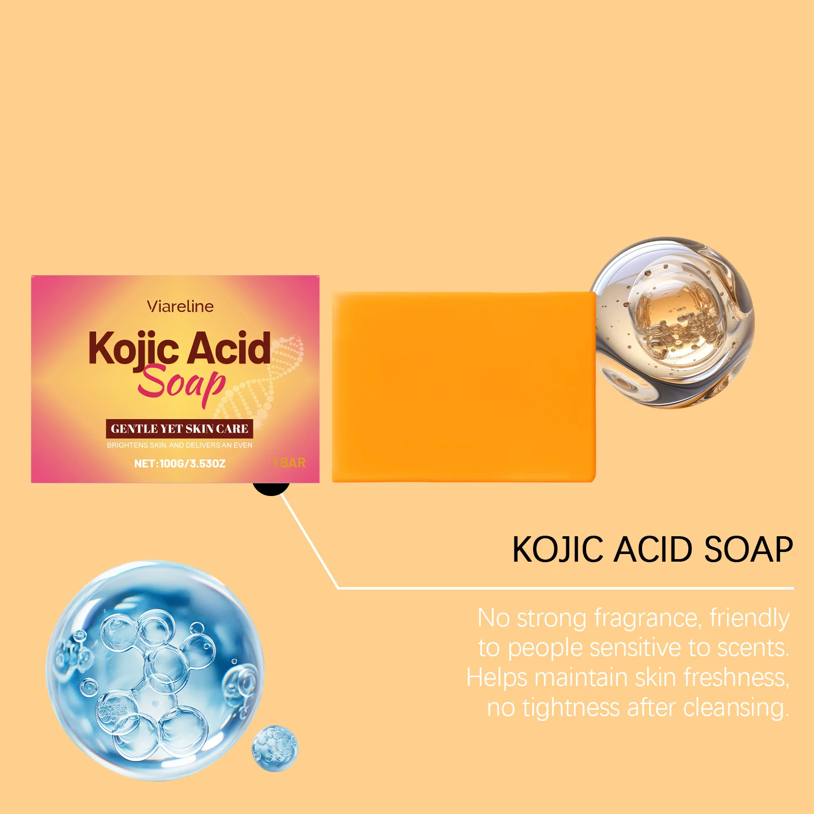 Kojic Acid Body Soap -Gently Cleanses Skin All Over the Body,Leaves a Long-Lasting Fragrance, and Nourishes for Soft,Smooth Skin