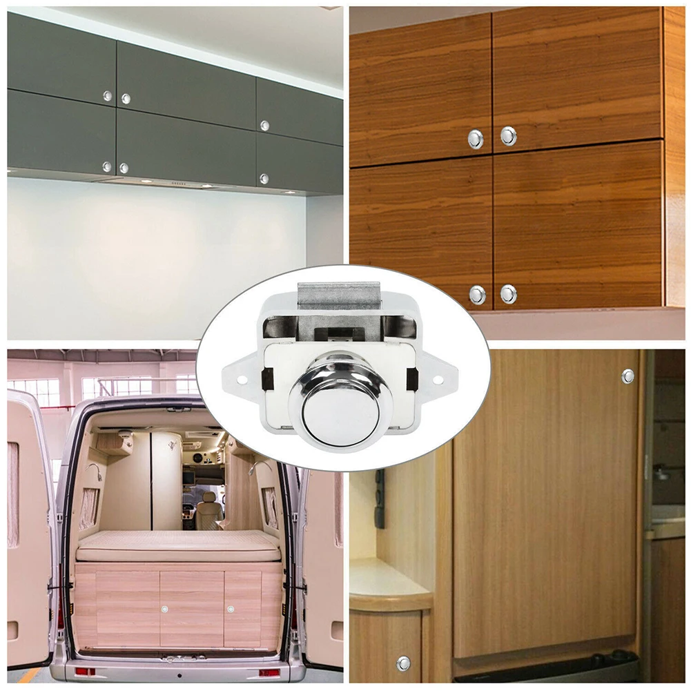 

1pc Camper Car Push Lock RV Caravan Boat Motor Cabinet Drawer Latch Button Locks Furniture Door Lock Furniture Hardware