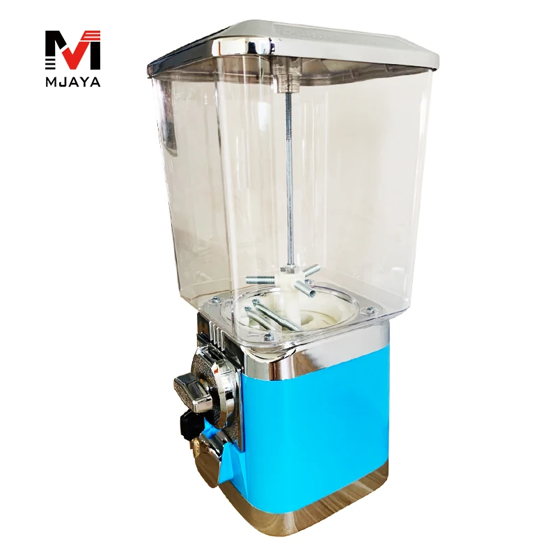 1Pcs Blue Vending Machine Plastic Toy Capsule Sweet Candy Tabletop Bouncing Balls Cabinet Metal Penny-in-the-slot Coin Vendor