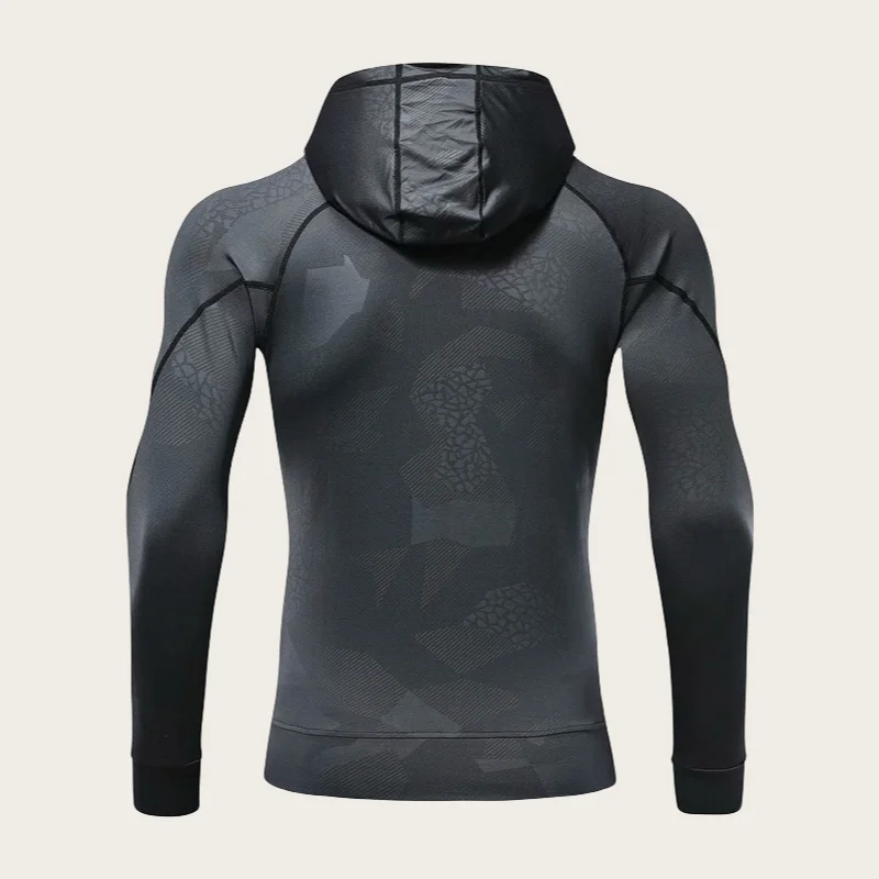 Spring And Autumn Men's Sports Jacket Camouflage Hoodie Outdoor Running Fitness Suit Physical Training Suit