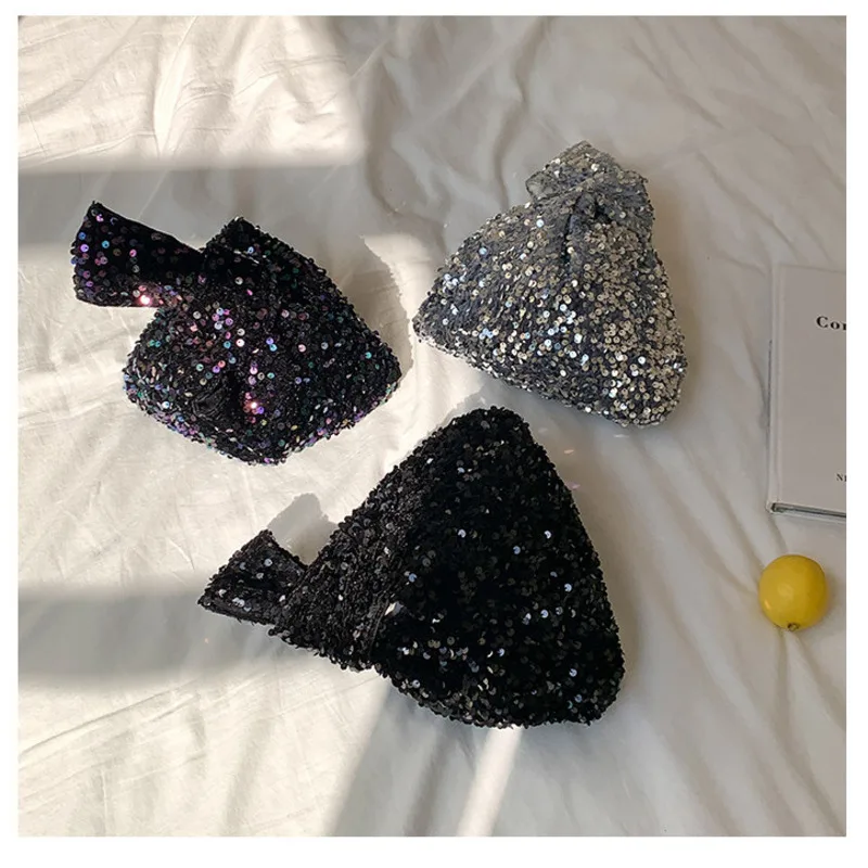 KK   New Wrist Colored Sequin Bag With Personalized And Creative Design, Mobile Phone Bag, Women's Soft Knot Handbag