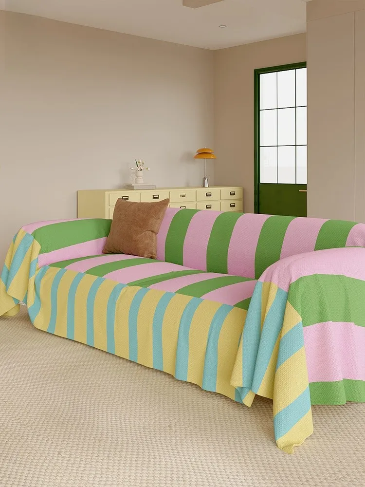  Striped Sofa Cover Korean Sle Home Living Room Dustproof Sofa Cloth Towel Sofa eet Modern mat Universal
