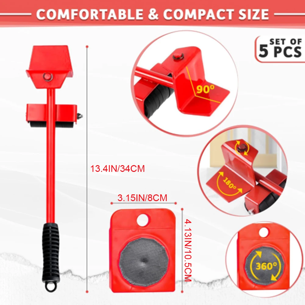 5 In 1 Heavy Furniture Lifter Moving Tool Multifunctional Portable Save Time And Effort Furniture Moving Transport Mover Helpers 6