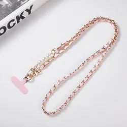 Universal Adjustable Metal Phone Lanyard with Anti - Drop Design (Pink)