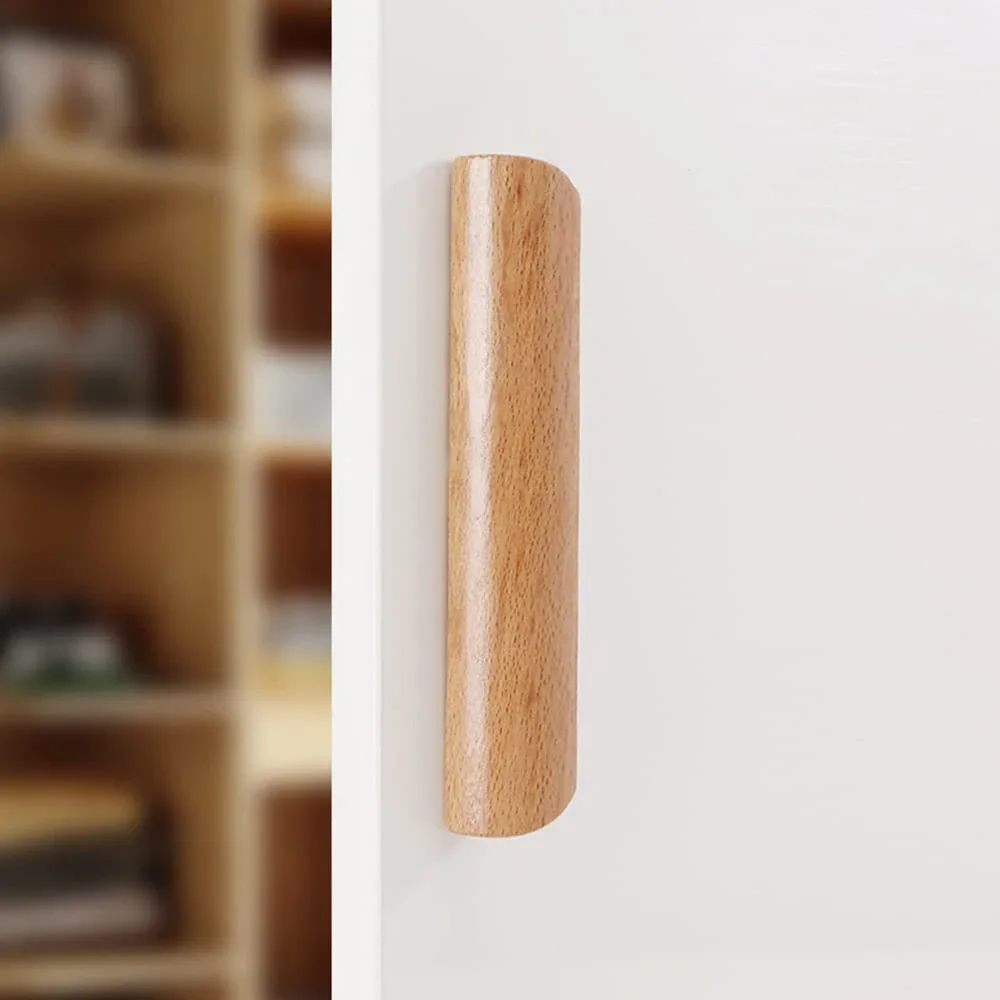 Poignée de meuble en bois massif, 1 pièce, poignées de tiroir, poignées d'armoire en bois, bouton de garde-robe respectueux de l'environnement avec vis de montage