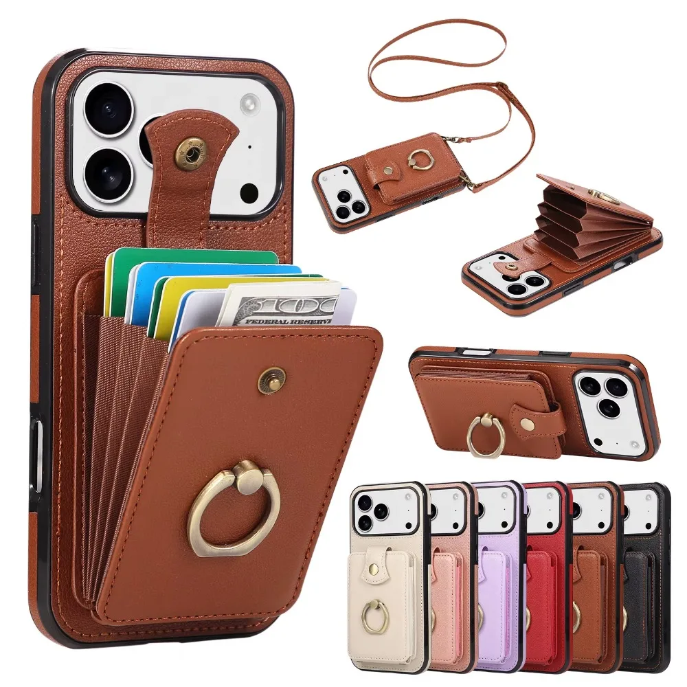 Compact RFID Blocking Crossbody Wallet and Card Holder with Phone Case Functionality