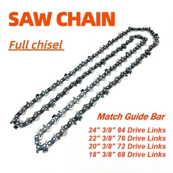 High - Performance Chainsaw Full Chisel Blade 3/8 (0.375) for Various Guide Bar Sizes