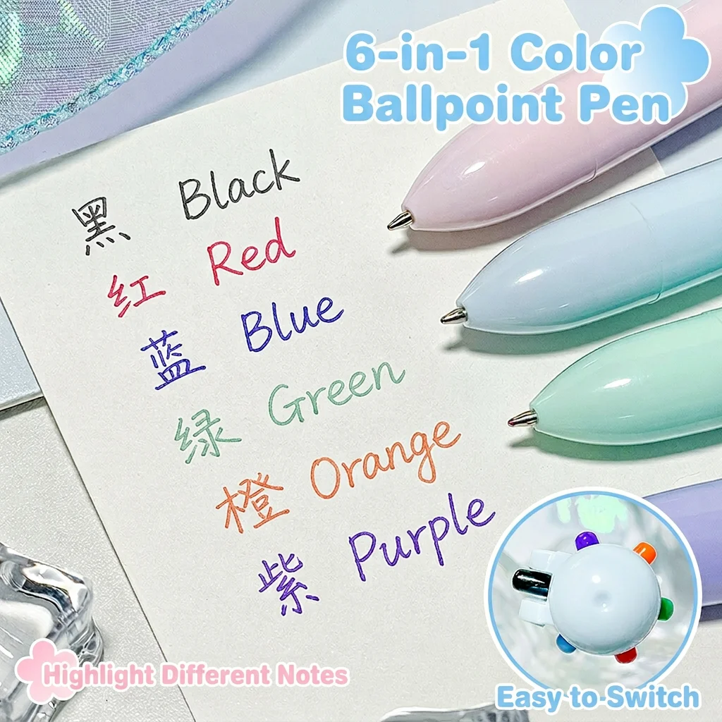 7-Piece Multifunctional Student Stationery Set Cute Aesthetic Back to School Supplies Kit for Note Taking Daily Study Prize - 2