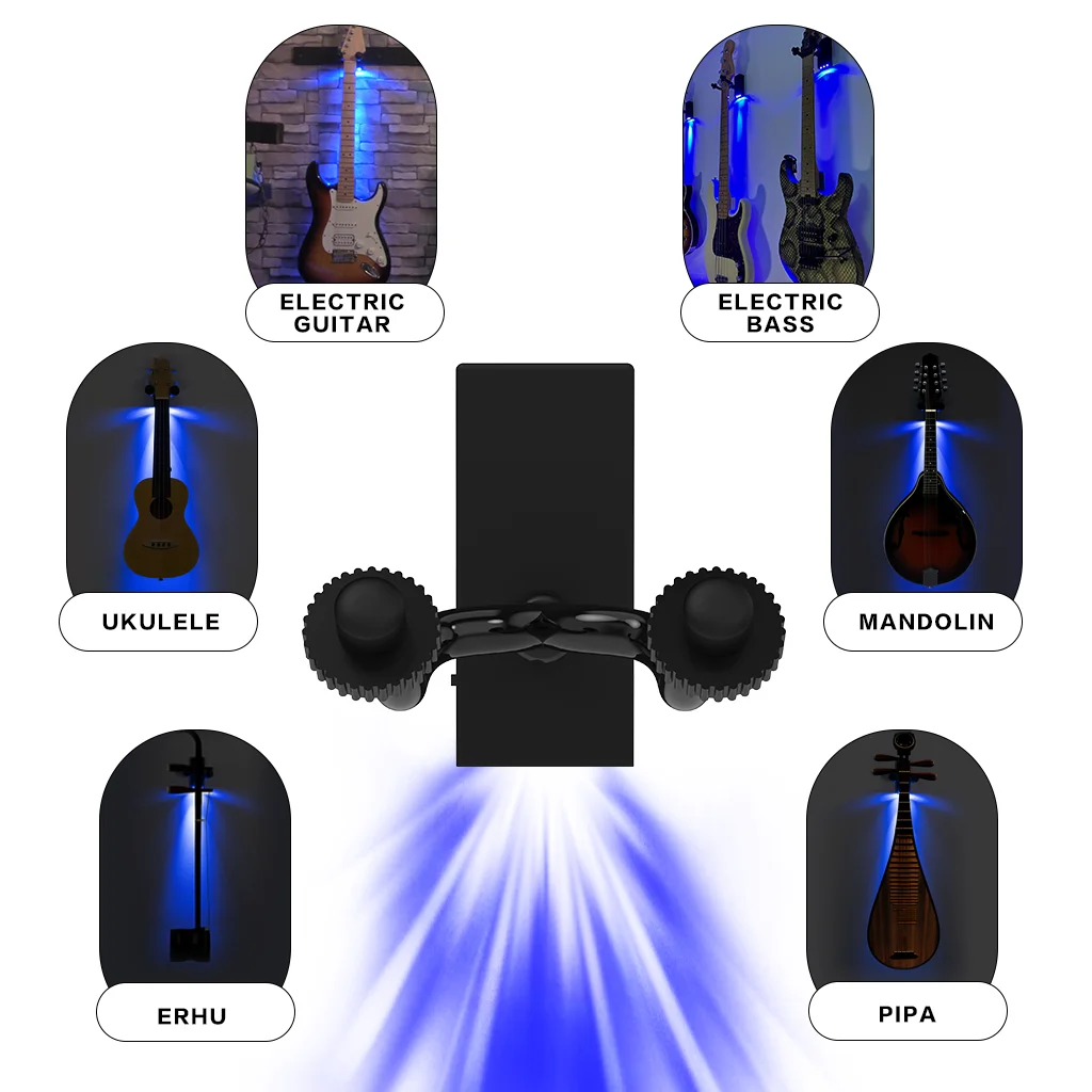 NAOMIGuitarraHangerLEDGuitarHangerWallMountBracketHolderRock