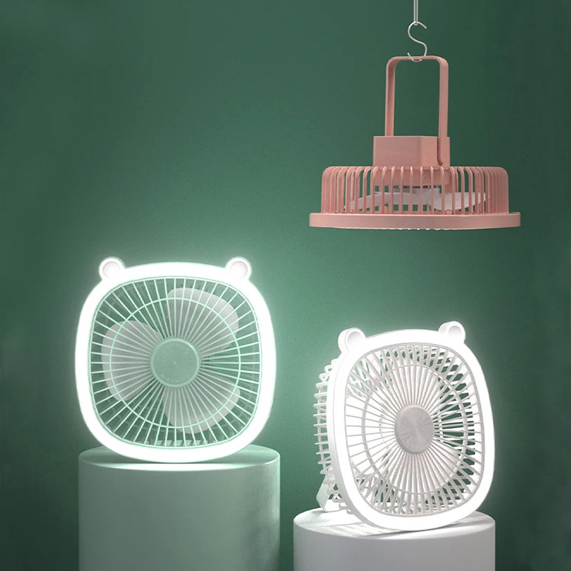 

Xiaomi USB Night Light Fan Wireless Ceiling Electric Fans Wall Hanging Air Cooler Desktop Mini Circulator Camping Night Lamp Fan