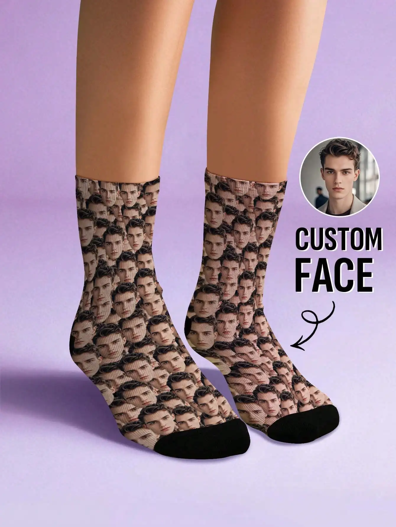 Custom Face Socks Personalized Photo Socks Funny Gift for Men Women Couples Friends Unique Custom Printed Socks
