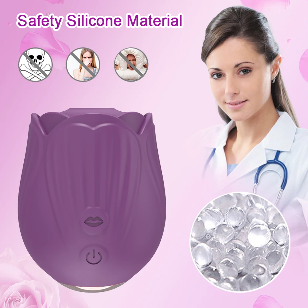 Sucking Vibrator for Women Clitoris Stimulator Oral Nipple Rose-Toys Vacuum Clit Sucker Female Sex Toys for Adults 18