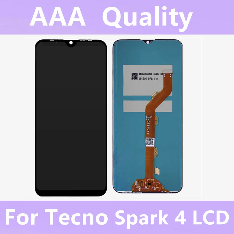 

High Quality Black 6.52 ” For Tecno Spark 4 KC8 KC2 KC2j LCD Display Touch Screen Digitizer Panel Assembly Replacement