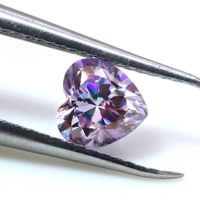 

For Jewelry Accessories 1-3 Carat Purple Heart-shaped Moissanite Loose Diamond Color Special-shaped Love Loose Stone