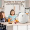 Automatic Bread Maker Machine, 1LB/1.5LB Programmable 2 Loaf Sizes, 3 Crust Colors, Small Digital Home Bakery with Dough, Cake, 5