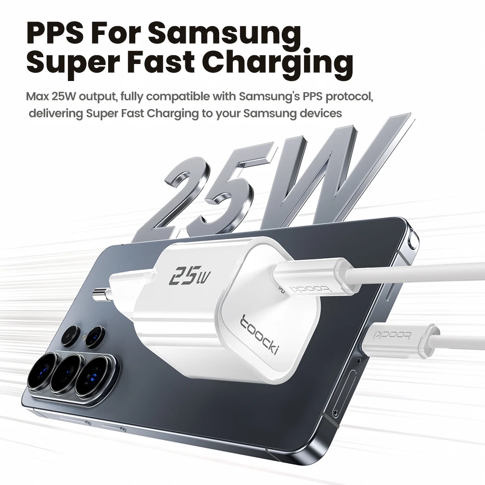 Toocki 25W Mini GaN USB Charger with Super Fast Charge Technology