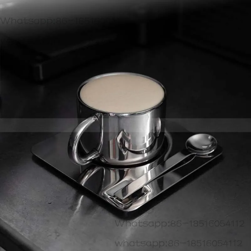 인스 윈드 스테인리스 스틸 커피잔 세트 라이트 럭셔리 머그컵 인더스트리얼 윈드 아이스 아메리칸 컵