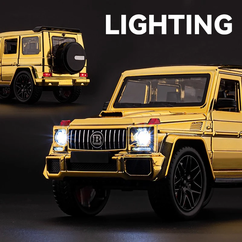 1:24 Benzs G63 AMG SUV 합금 자동차 모델 소리와 빛 풀백 어린이 장난감 수집품 생일 선물