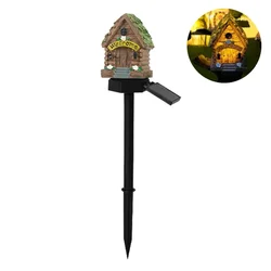 Solar Powered Owl Lawn Lamp - LED Outdoor Garden Decoration, Waterproof (Green house)