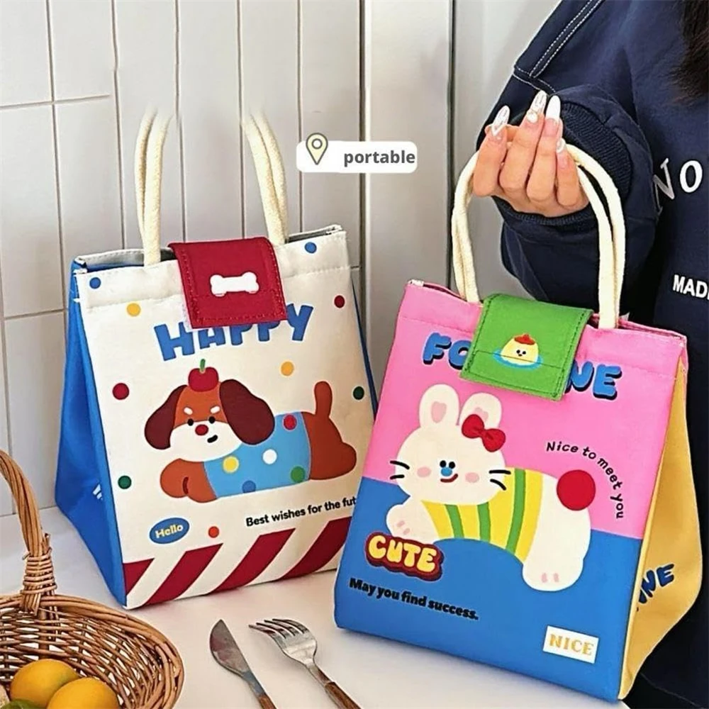 1pc Insulated Lunch Bag Cute Bento Tote Bag Fashionable Thermal Food Container for Offi... - SKU ILB00909 - UGI Packaging
