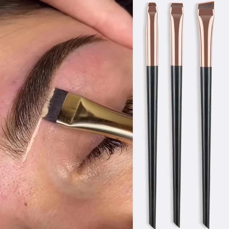 100Sets 3pcs/set Blade Eyeliner Brush Eyebrow Brush Portable Flat Fine Eye Liner Brow Contour Makeup Brushes Makeup Tool 1
