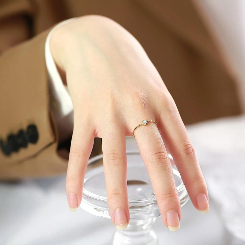 New Stainless Steel Twist Stacker Ring for Women High Quality Cubic Zirconia Stone Finger Ring Bijoux Femme Jewelry Girls Gift 3