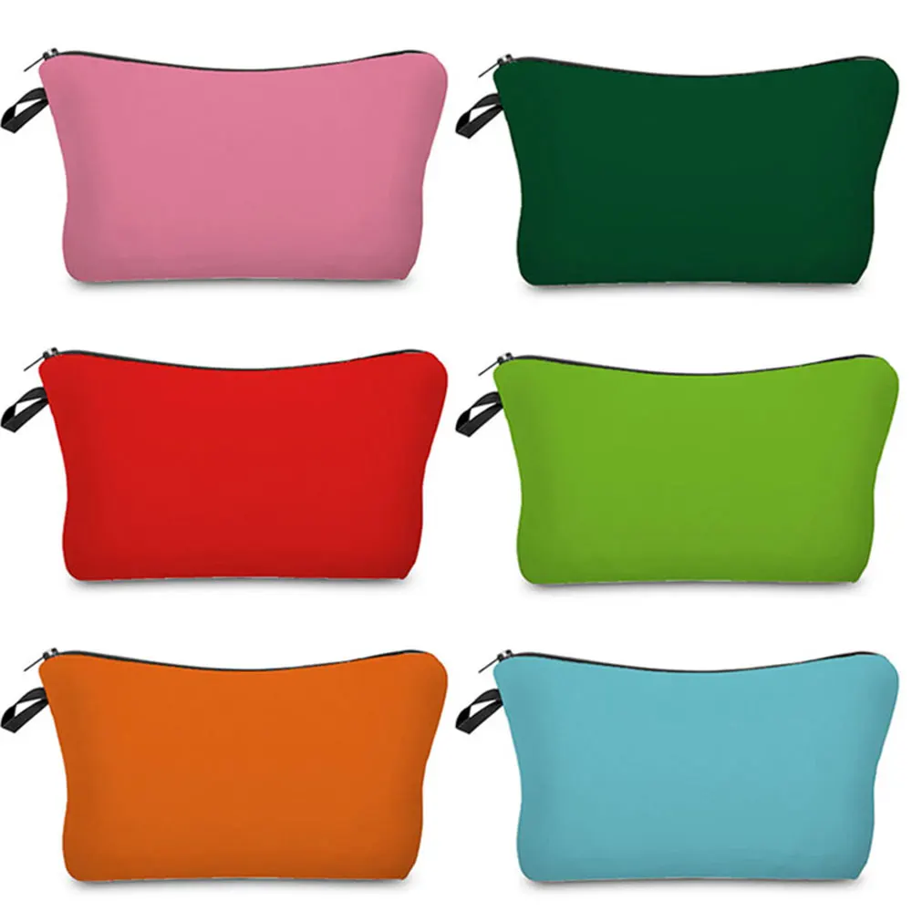 

Waterproof Makeup Bag Portable Organizer Storage Bag Heat Transfer Cosmetic Bags Solid Color Women Bag For Printing Toiletry Bag