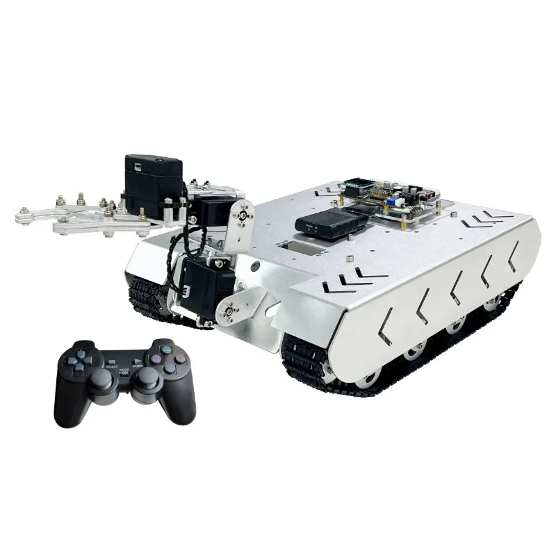 TS100L RC 탱크 섀시 오프로드 충격 흡수 트랙 ROS 로봇 플랫폼 (STM32 로봇 프로그래밍 가능 DIY 키트용 홀 엔코더 포함)