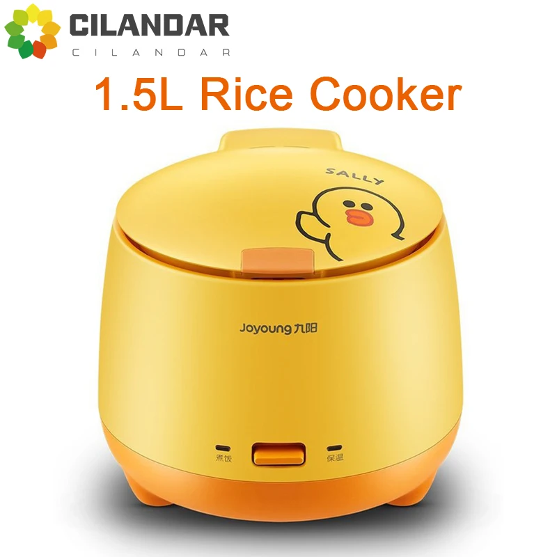 Joyoung-Mini cuiseur à riz avec revêtement antiadhésif, chaudière électrique, autocuiseur, 3 couleurs disponibles, résines jaunes, 1,5 l