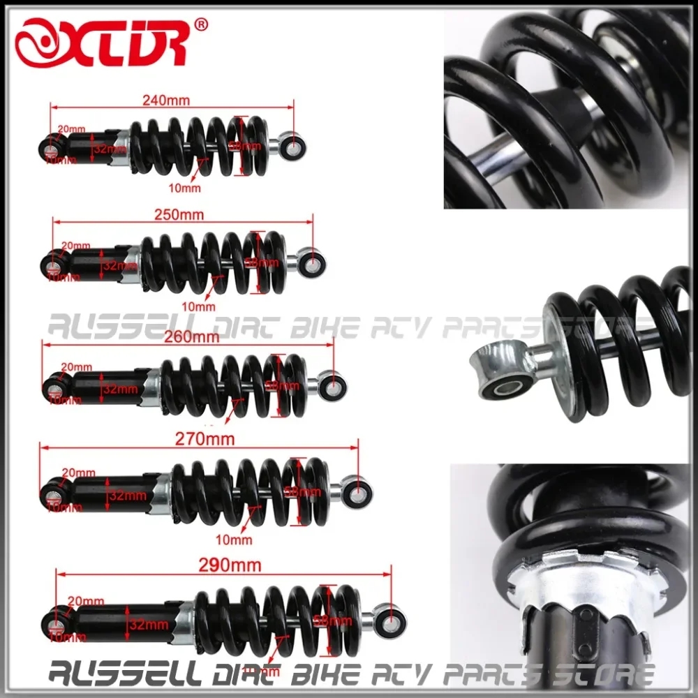 Rear Shock Absorber, 350mm Engine Shock Absorber, Universal Shock Absorber Adjustable Damping for Dirt Bike ATV Quad Go Kart
