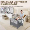 Baby Bassinet Bedside Crib, 6-in-1 Pack and Play with Bassinet, 4 Height Adjustable Bedside Crib, Newborn Portable Bassinet 3