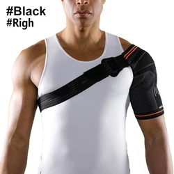 Enhanced Shoulder Compression Brace with Adjustable Support and Detachable Silicone Padding - M (Black - Right)