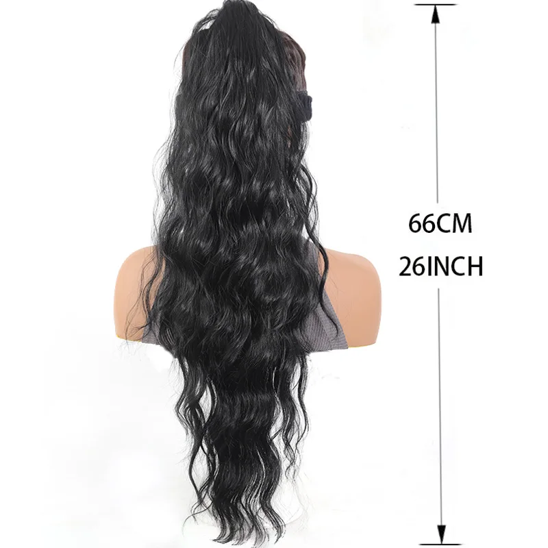 LUPU Synthetic Curly Wavy Ponytail Extension 26-inch Long Claw Clip Ponytail Hair Extensions For Women Daily Party Festival Use