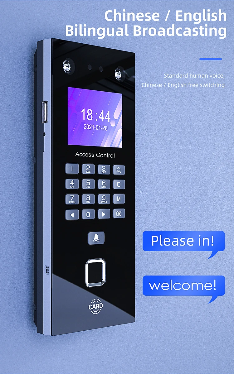 Face Recognition Biometric Fingerprint Time Attendance System Rfid Card+Pin+Palm