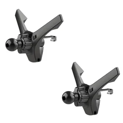 Universal Car Air Vent Phone Holder with 17mm Ball Head and Hook Clamp Design (2Pcs)