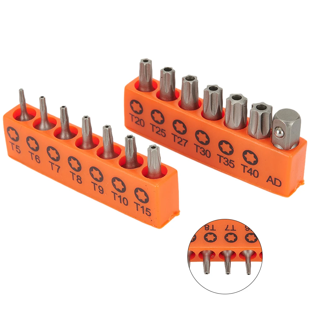 

13PCS 25mm Torx Screwdriver Bits 1/4 Inch Hex Shank Electric Screw Driver Star Bit Set With Adapter Hole T5-T40 Hole Magnetic